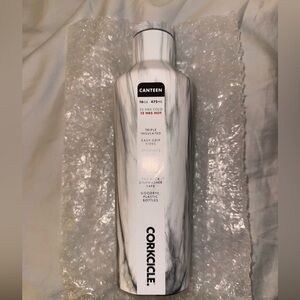 Corkcicle | white marble 16 oz canteen NEW
